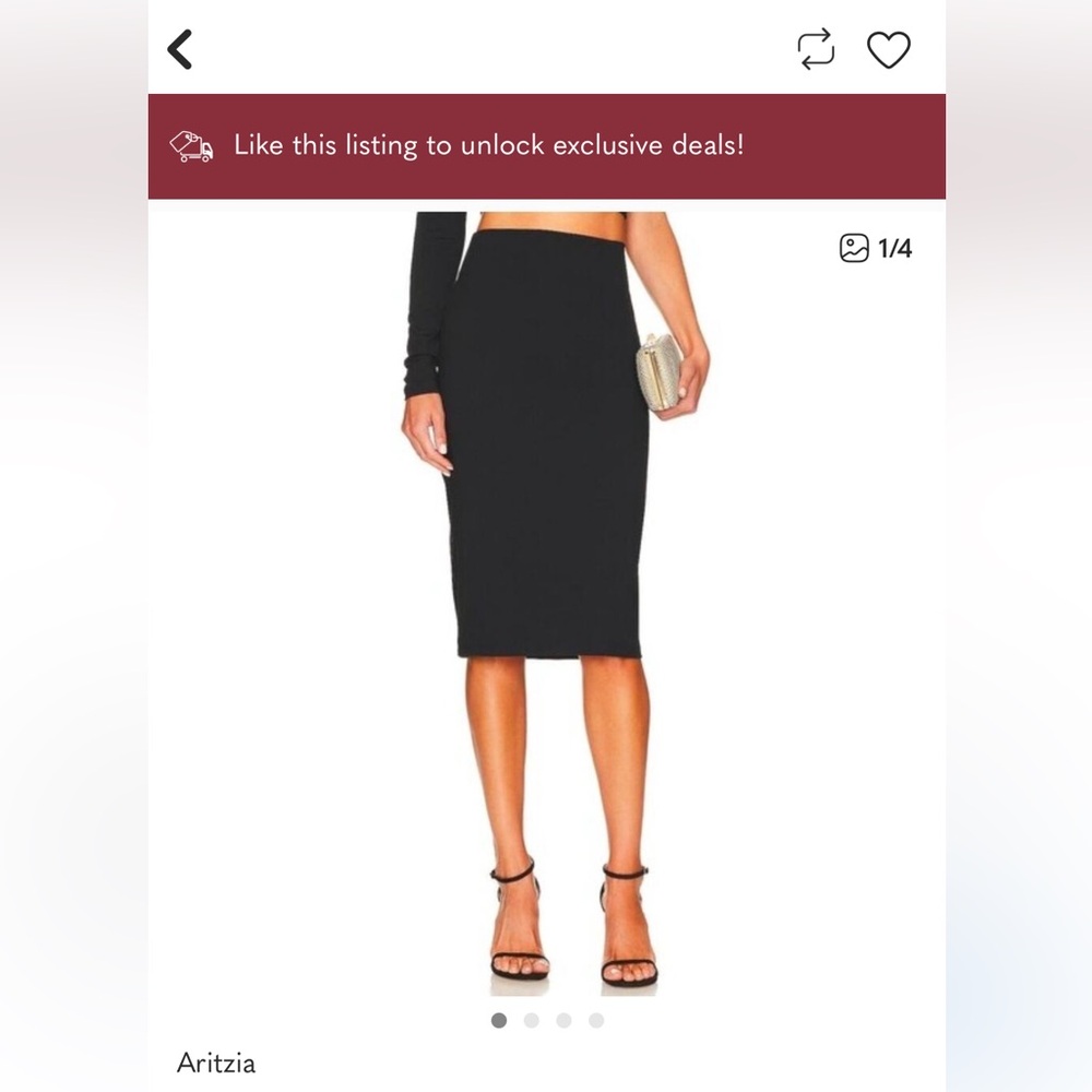 Aritzia Wilfred Black Ribbed Midi Skirt